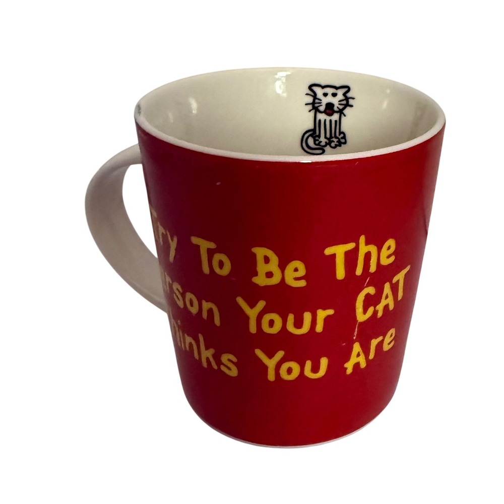 Pfaltzgraff CAT Mug Red   "Try To Be‎ The Person Your Cat Thinks You Are FLAW